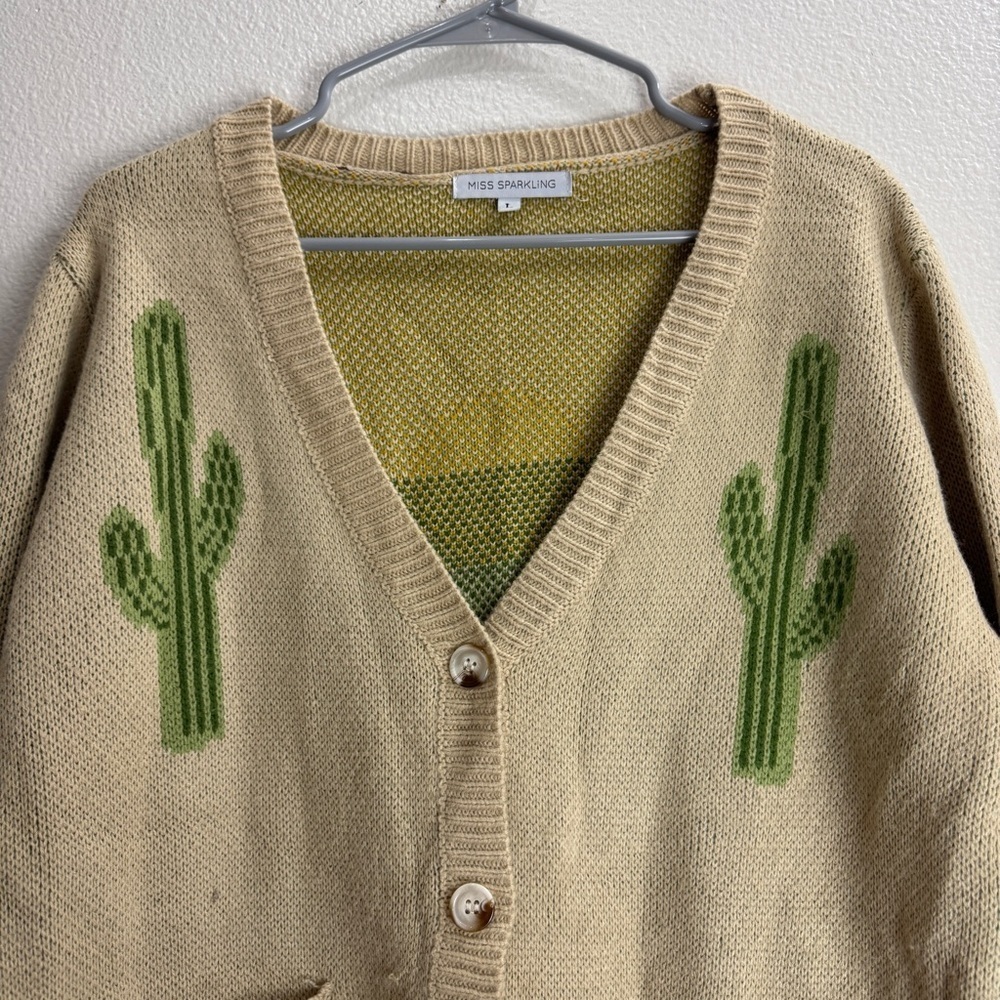 Miss Sparkling Vintage Cactus Sweater Womens Size Large - Picture 10 of 10